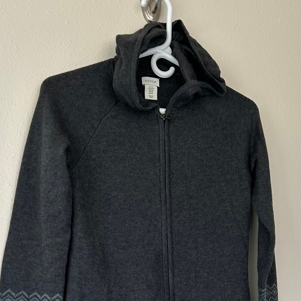 Aspen knit full zip sweater hooded long tunic ski outdoor fall winter cozy  XS - Picture 5 of 10